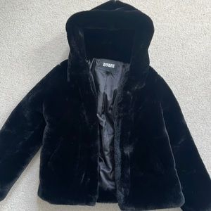 Apparis Faux Fur Black Jacket, Small